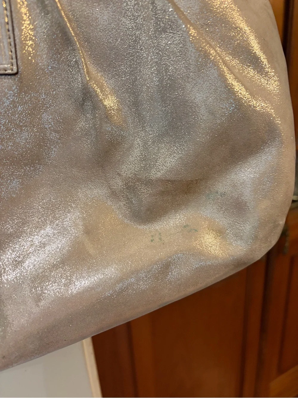 ✨ Authentic Y2K Rare Coach Poppy Metallic Champagne Rose Gold tote Heart charm ✨